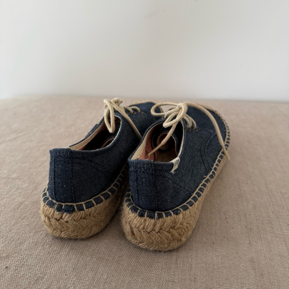 Soludos Blue and Tan Espadrilles with Jute Sole - Picture 3 of 5